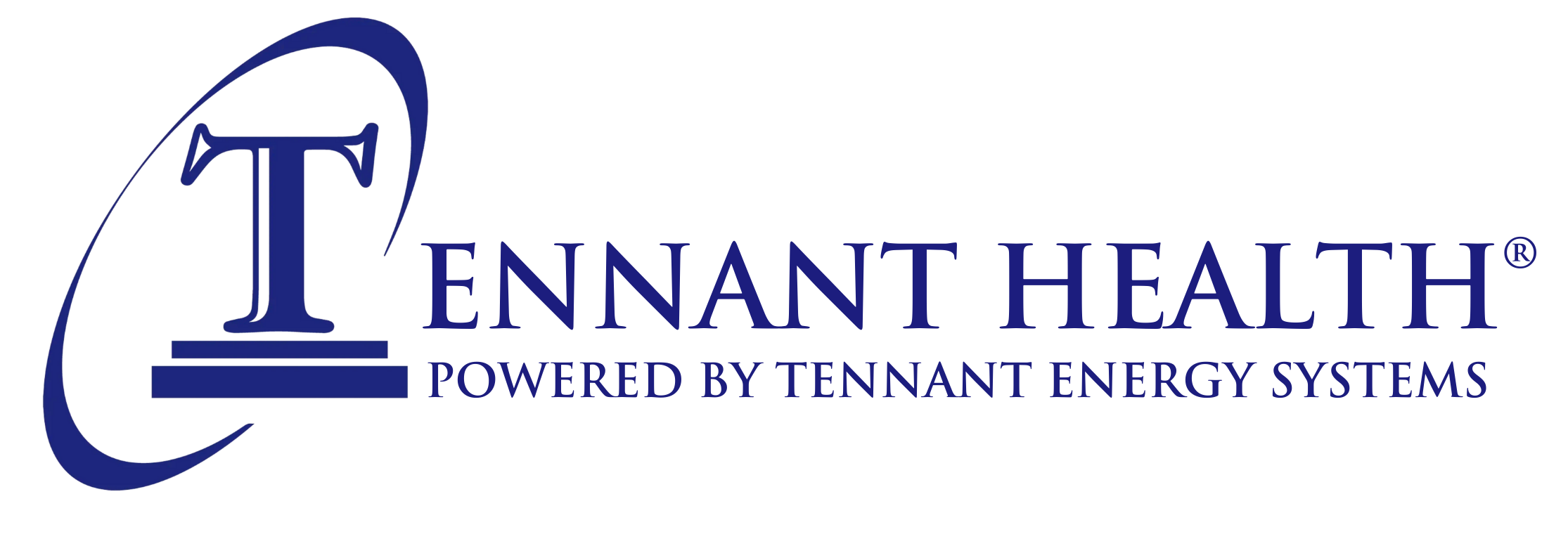 Tennant Health primary logo powered by Tennant Energy Systems
