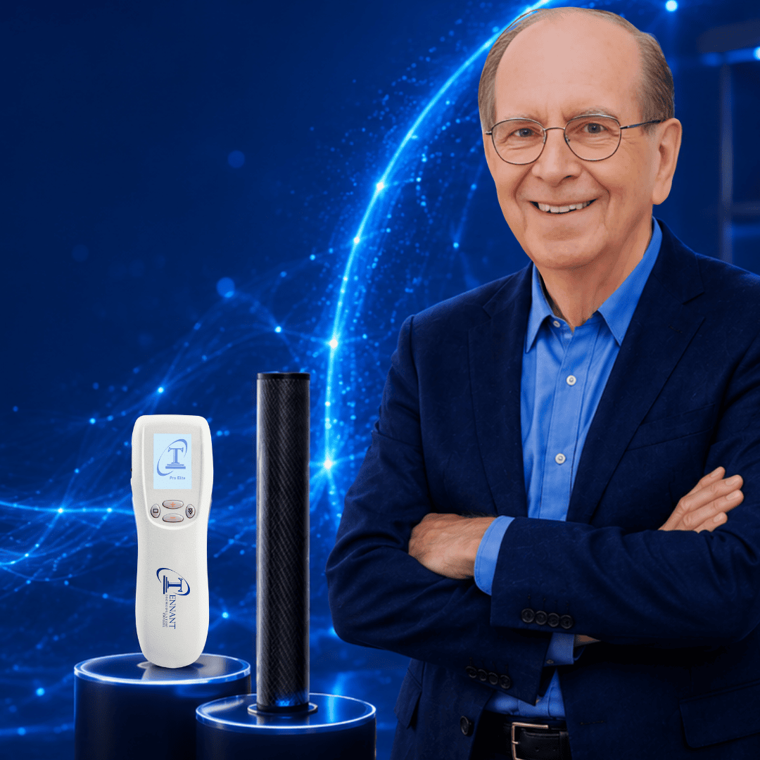 Dr. Jerry Tennant with the Tennant BioModulator and BioTransducer