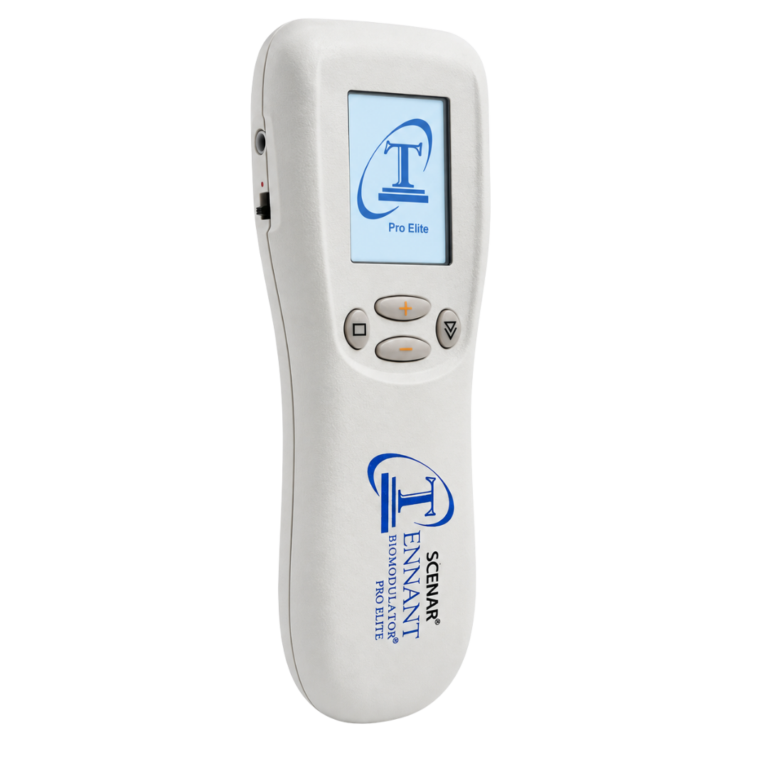 The current-generation Tennant BioModulator Pro Elite handheld microcurrent device